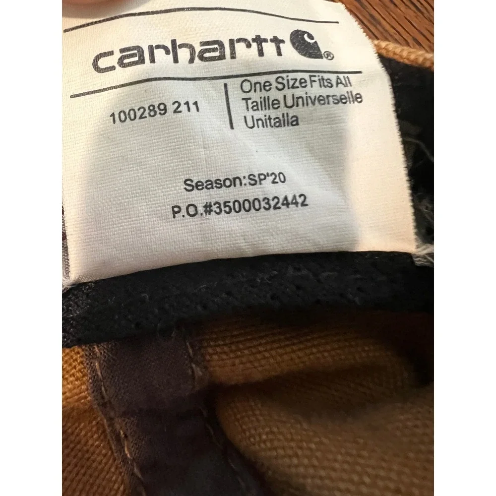Carhartt Canvas Baseball Cap OS Brown Adjustable Gorpcore Streetwear Rugged